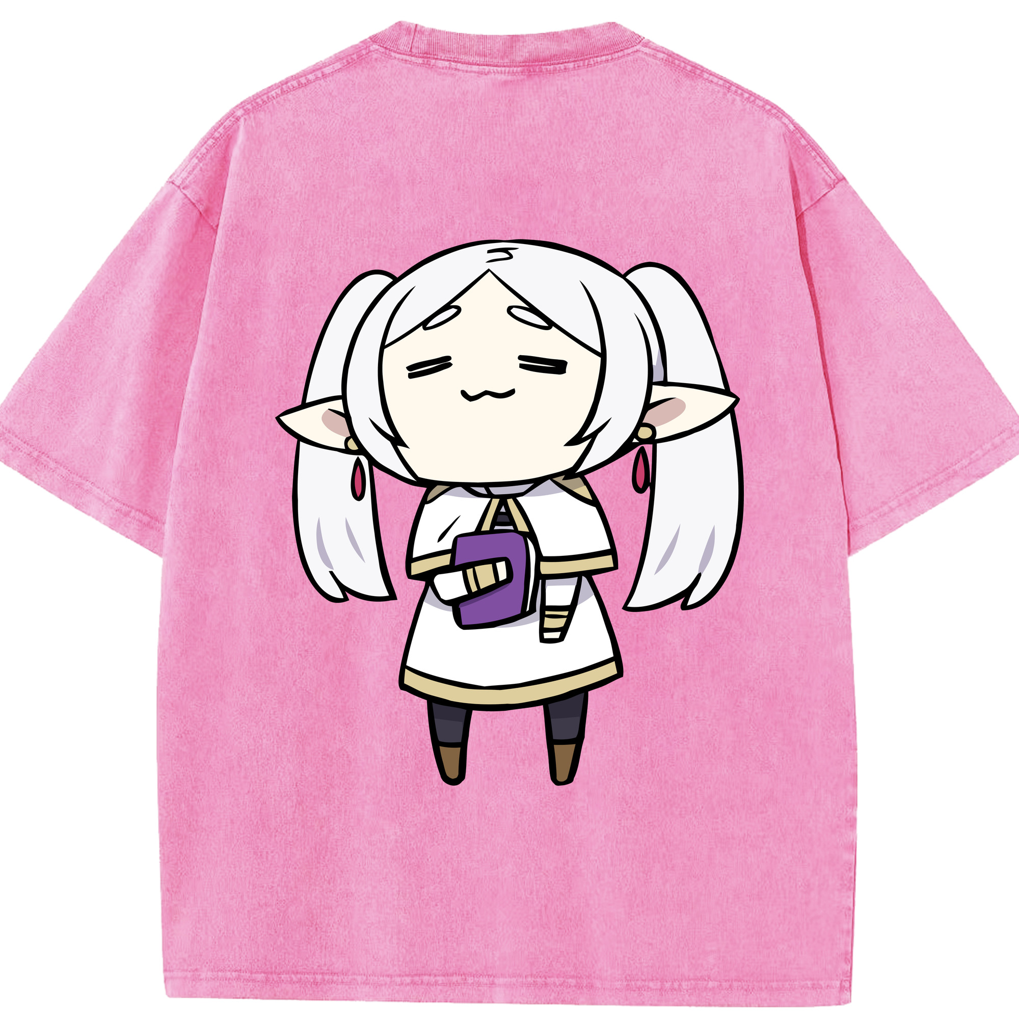 （画像用） 葬送のフリーレン Frieren 綿100% ヴィンテージ風 半袖Tシャツ（背面プリント）